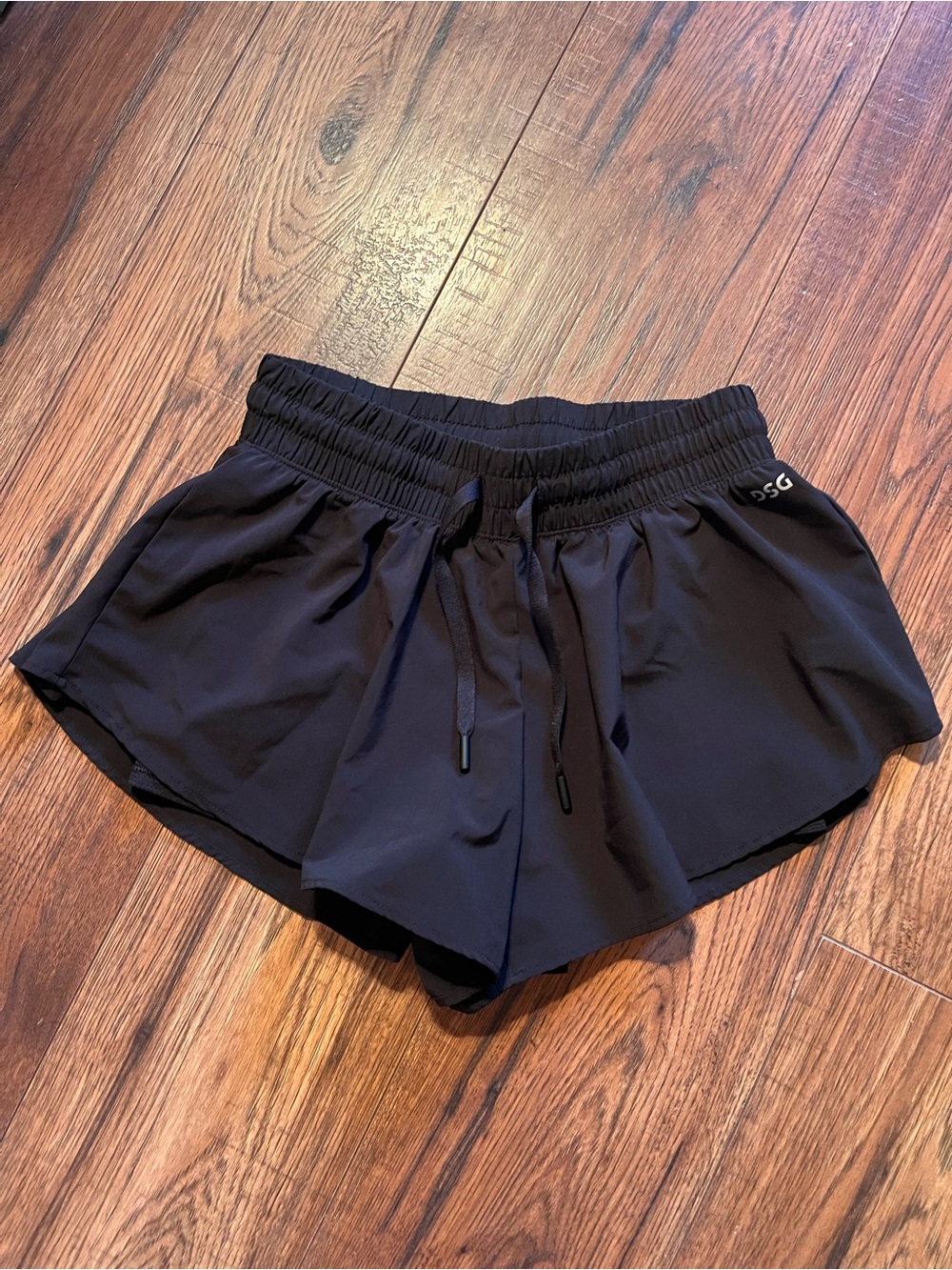 DSG Black Girls' Athletic Shorts with Drawstring Waist